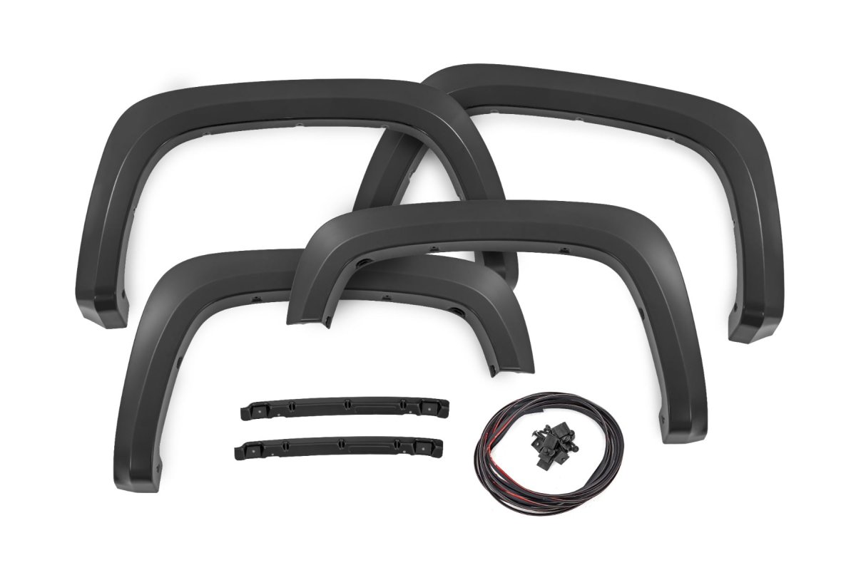 Chevrolet Silverado 3500 HD Fender Flares - Rough Country - Sport - White Sands - '20-'26